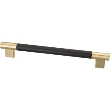 Stangengriff 'Round' Gebürstetes Gold / Ahorn Schwarz