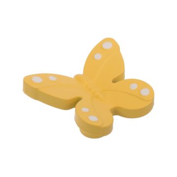 Möbelknopf "Kid Line" Schmetterling Gelb / Weiß