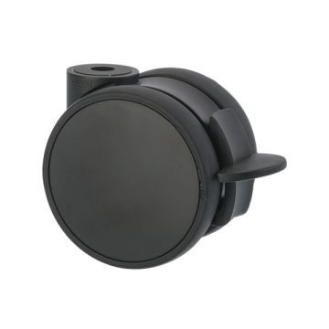 Möbelrolle 'Flat' Ø 75 Schwarz / Schwarz mit Radfeststeller