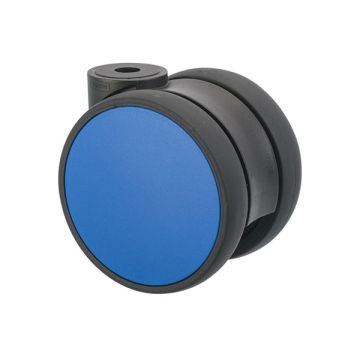 Möbelrolle 'Flat' Ø 75 Schwarz / Blau ohne Radfeststeller