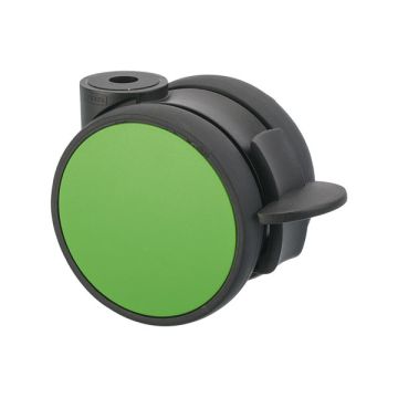 Möbelrolle 'Flat' Ø 75 Schwarz / Grün mit Radfeststeller