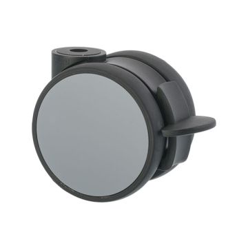 Möbelrolle 'Flat' Ø 75 Schwarz / Grau mit Radfeststeller