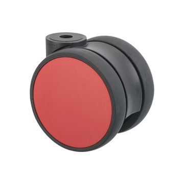 Möbelrolle 'Flat' Ø 75 Schwarz / Rot ohne Radfeststeller