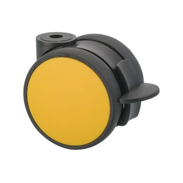 Möbelrolle 'Flat' Ø 75 Schwarz / Gelb mit Radfeststeller