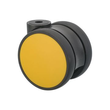 Möbelrolle 'Flat' Ø 75 Schwarz / Gelb ohne Radfeststeller
