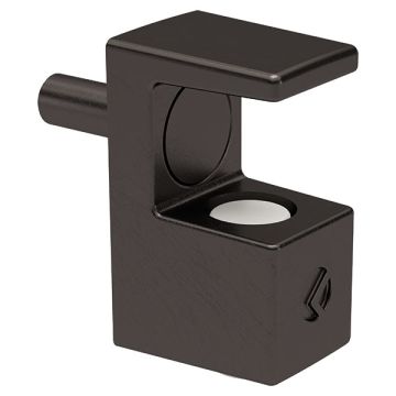 Glasbodenträger 'Grace' für 5-6 mm Glas,  Schwarz Nickel,  Ø3 mm Zapfen