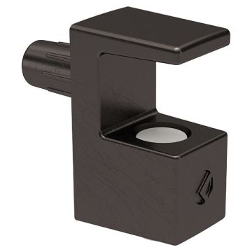Glasbodenträger 'Grace' für 5-6 mm Glas,  Schwarz Nickel,  Ø5 mm Zapfen