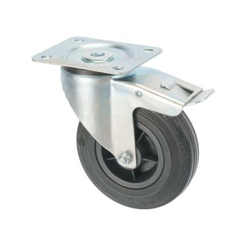 Industrierolle Ø 125 mit Radfeststeller Gummi