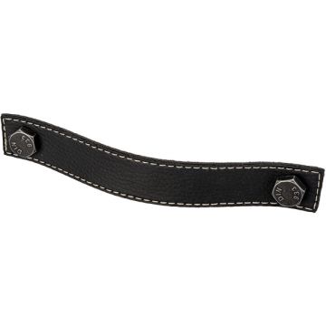 Ledergriff 'Din' Schwarz Leder / Eisen