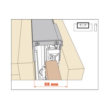 SALICE - Exedra Befestigung der Abdeckseite 55mm - LPS=650-900 mm